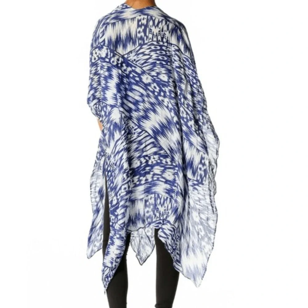 Michael Stars Blue and White‎ Printed Coverup Wrap